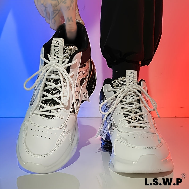 Unisex High-Top Sneakers | Fashionable Casual Street Style, Lace-Up, Faux and Fabric, EVA and TPU Sole, Round Toe - L.S.W.P