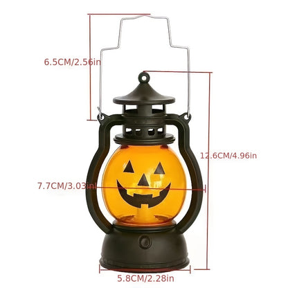 1pc Halloween Oil Lamp, Portable Pumpkin Skull Pony Lantern, Bar Party Atmosphere Light, Halloween Decoration