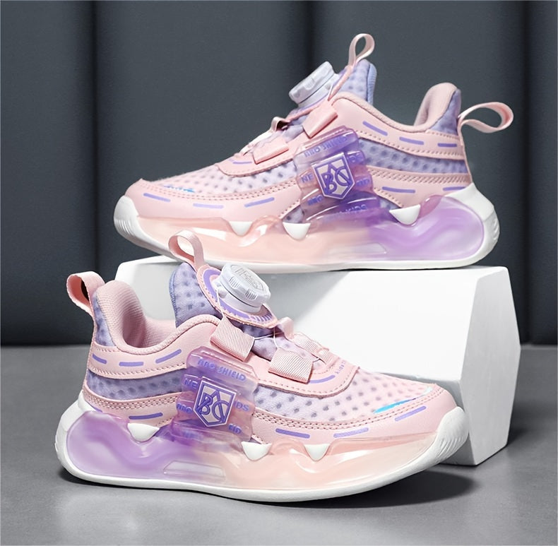 Sneakers basse casual con bottone girevole per ragazze, sneakers traspiranti, leggere e resistenti all'usura per la primavera e l'autunno