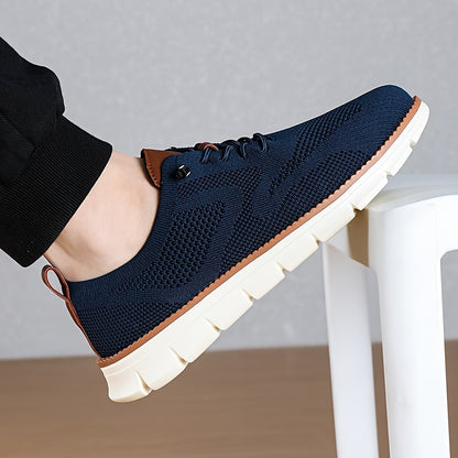 Scarpe da passeggio traspiranti da uomo, comode, antiscivolo, con lacci, resistenti, per attività all'aperto.