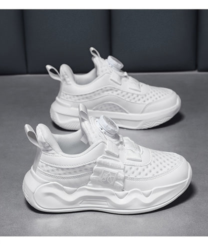 Sneakers basse casual con bottone girevole per ragazze, sneakers traspiranti, leggere e resistenti all'usura per la primavera e l'autunno