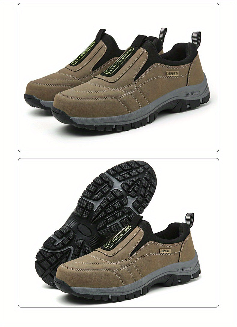 Men's Slip-On Hiking Sneakers, Wear-resistant Non-Slip Outdoor Shoes For Hunting Trekking