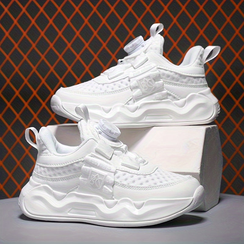 Sneakers basse casual con bottone girevole per ragazze, sneakers traspiranti, leggere e resistenti all'usura per la primavera e l'autunno