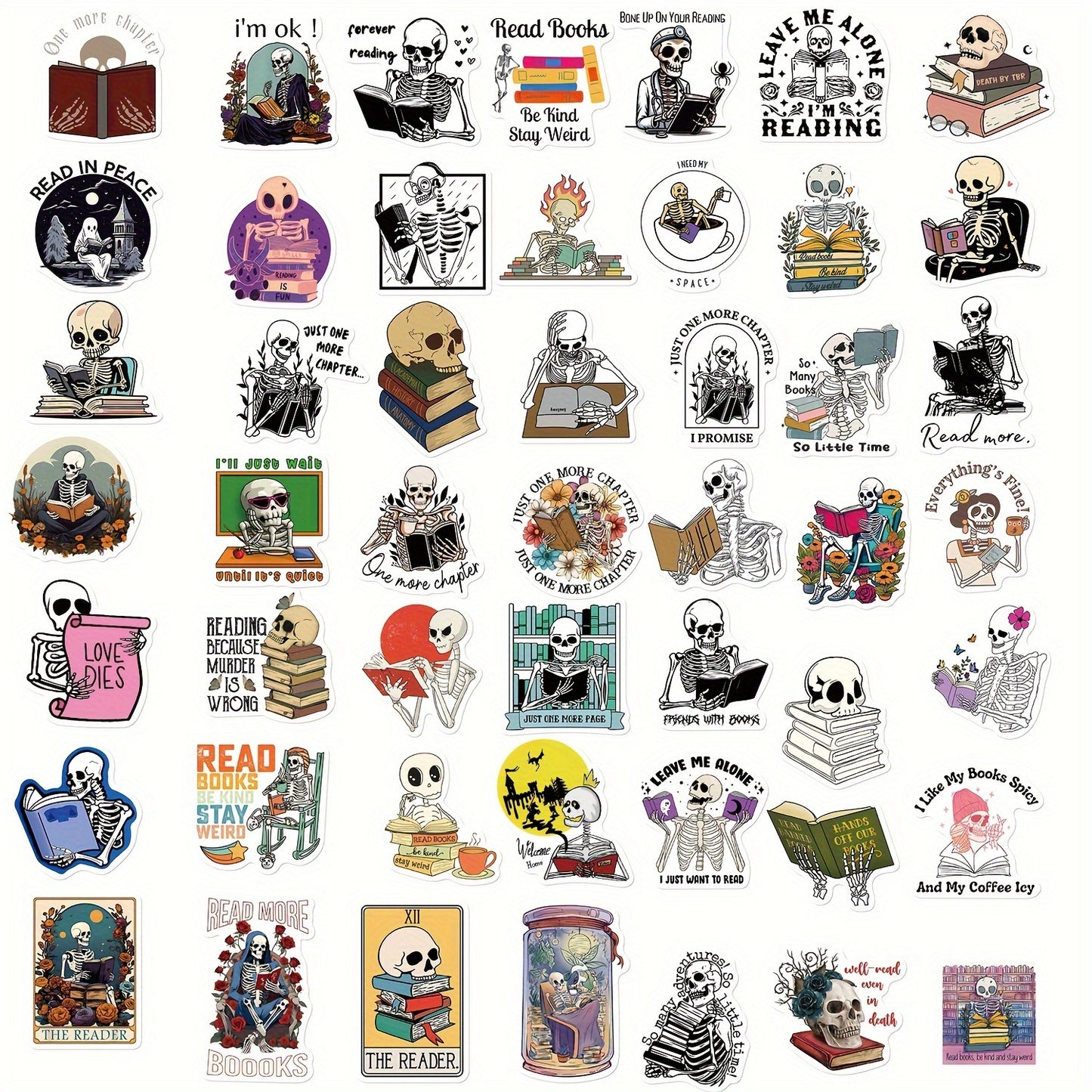 [50 adesivi decorativi con teschio e graffiti] 50 adesivi decorativi con teschio e graffiti per laptop, borraccia, bagaglio, casco, skateboard, cancelleria, moto, regalo per le vacanze