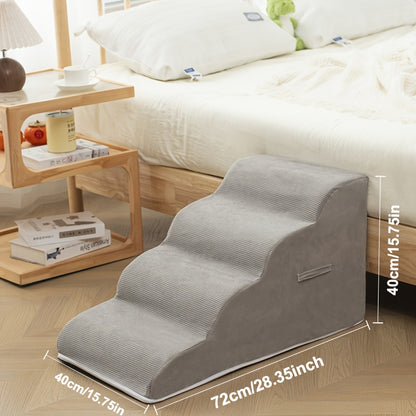 Washable Pet Ramp, Pet Safety Steps, Suitable for Senior Dogs - Non-slip high-density foam steps, diagonal design with soft flannel fabric, suitable for small and medium-sized dogs and cats, Pet Mobility Assist Fashion Ladder