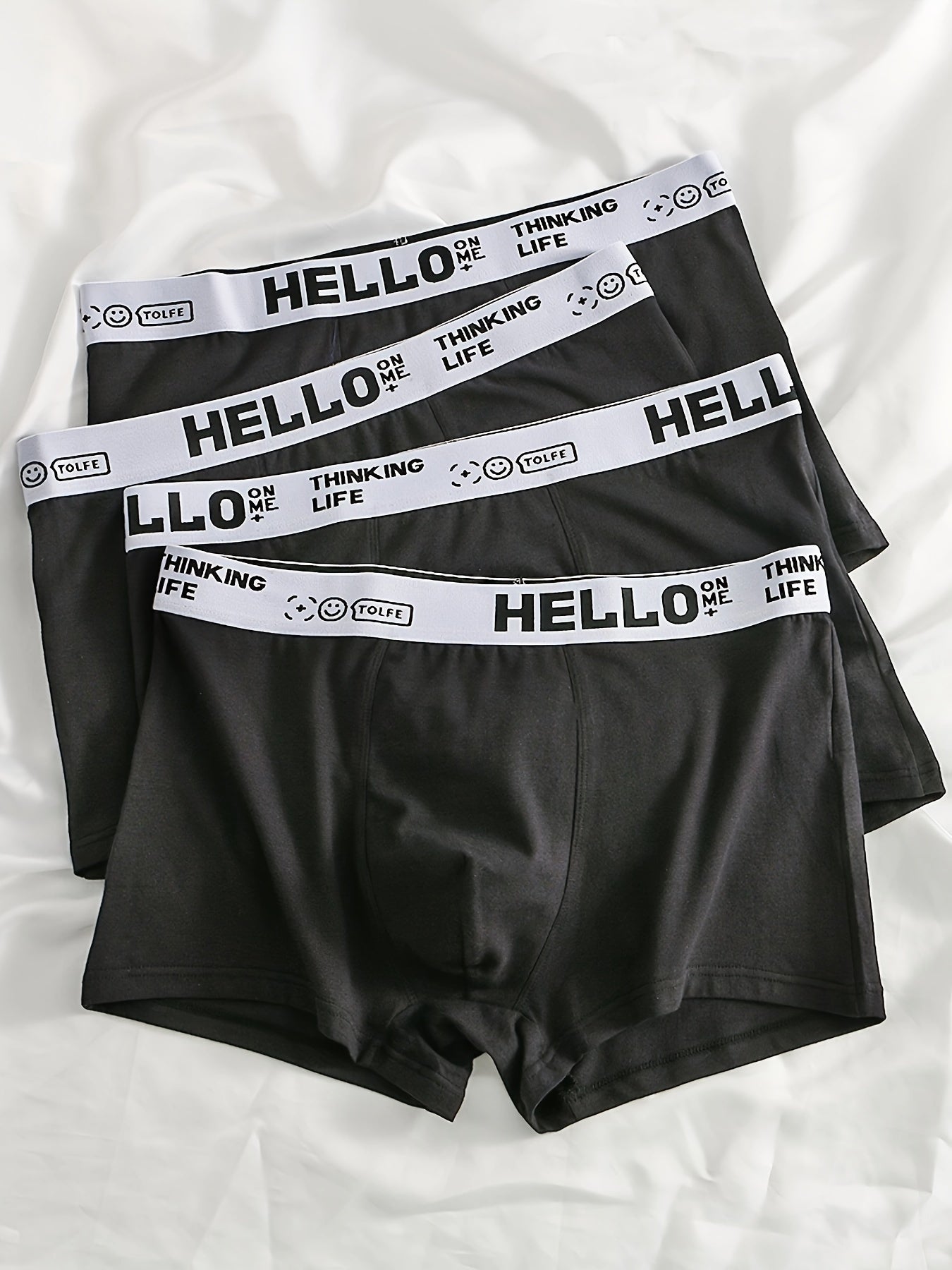 4PCS Men's Underpants Teenagers Men's Underpants Boxer Trendy Underpants Random Printing Non-positioning