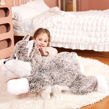 30 Inches Big Giant Wolf Plush Toy, IKASA Stuffed Animal Plushie, Gift For Kids Girls Boys Girlfriend