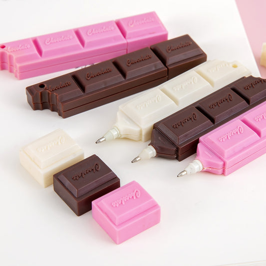Penna a sfera con ricarica nera al cioccolato, simulazione di cibo, penna per scrivere, forniture per cancelleria, penna a sfera con ciondolo in corda, portatile e indossabile, carina