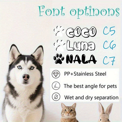 Automatic Smart Pet Feeder and Water Dispenser with Custom Name/Meal Times - Gravity-Fed System, Spill-Proof Design, Easy-Clean Durable Plastic Construction - for Cats, Small Dogs - Auto Food & Water Dispenser with Timer, Ide