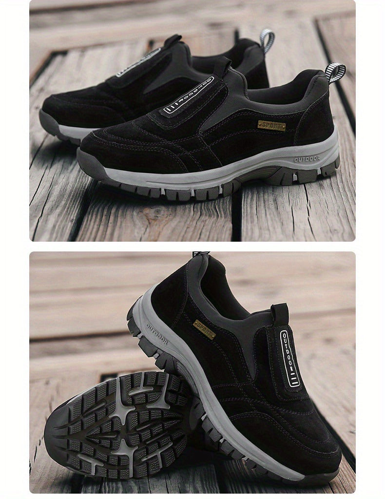 Men's Slip-On Hiking Sneakers, Wear-resistant Non-Slip Outdoor Shoes For Hunting Trekking