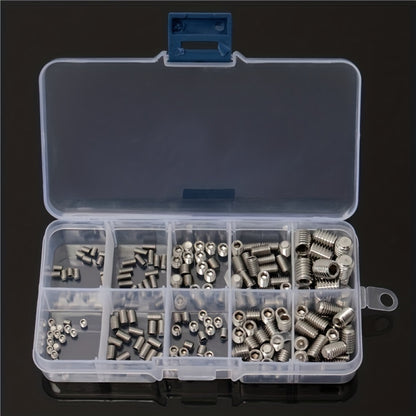100-200pcs St 304 Stainless Steel Allen Head Socket Hex Set Grub Screw Cup Point Assortment