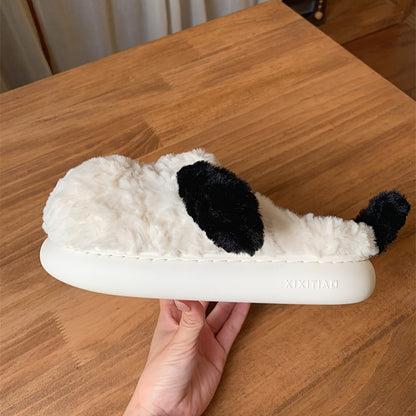 XIXITIAO Simpatiche scarpe da casa pelose con cuccioli di cartone animato per ragazzi, comode scarpe da passeggio con fondo morbido antiscivolo per interni, autunno e inverno