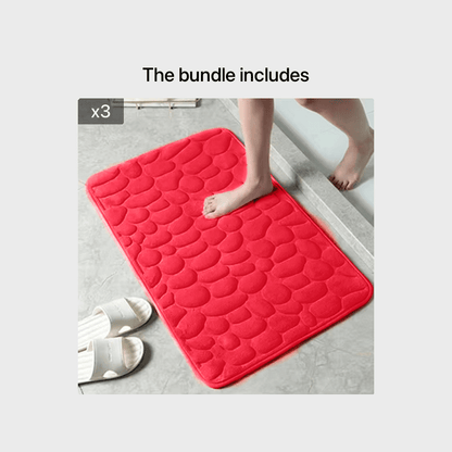 1pc Soft and Comfortable Memory Foam Bath Rug with Cobblestone Embossment - Rapid Water Absorbent and Washable - Non-Slip - Perfect for Shower Room and Bathroom Accessories, Bathroom decorations, kitchen Area Rugs, bedrooom,