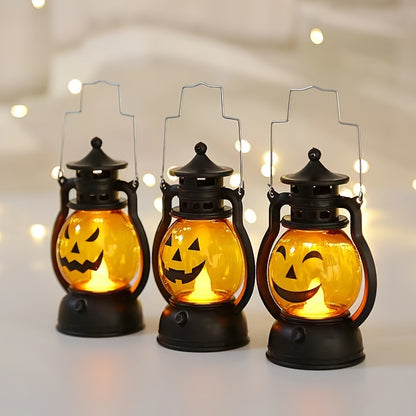 1pc Halloween Oil Lamp, Portable Pumpkin Skull Pony Lantern, Bar Party Atmosphere Light, Halloween Decoration