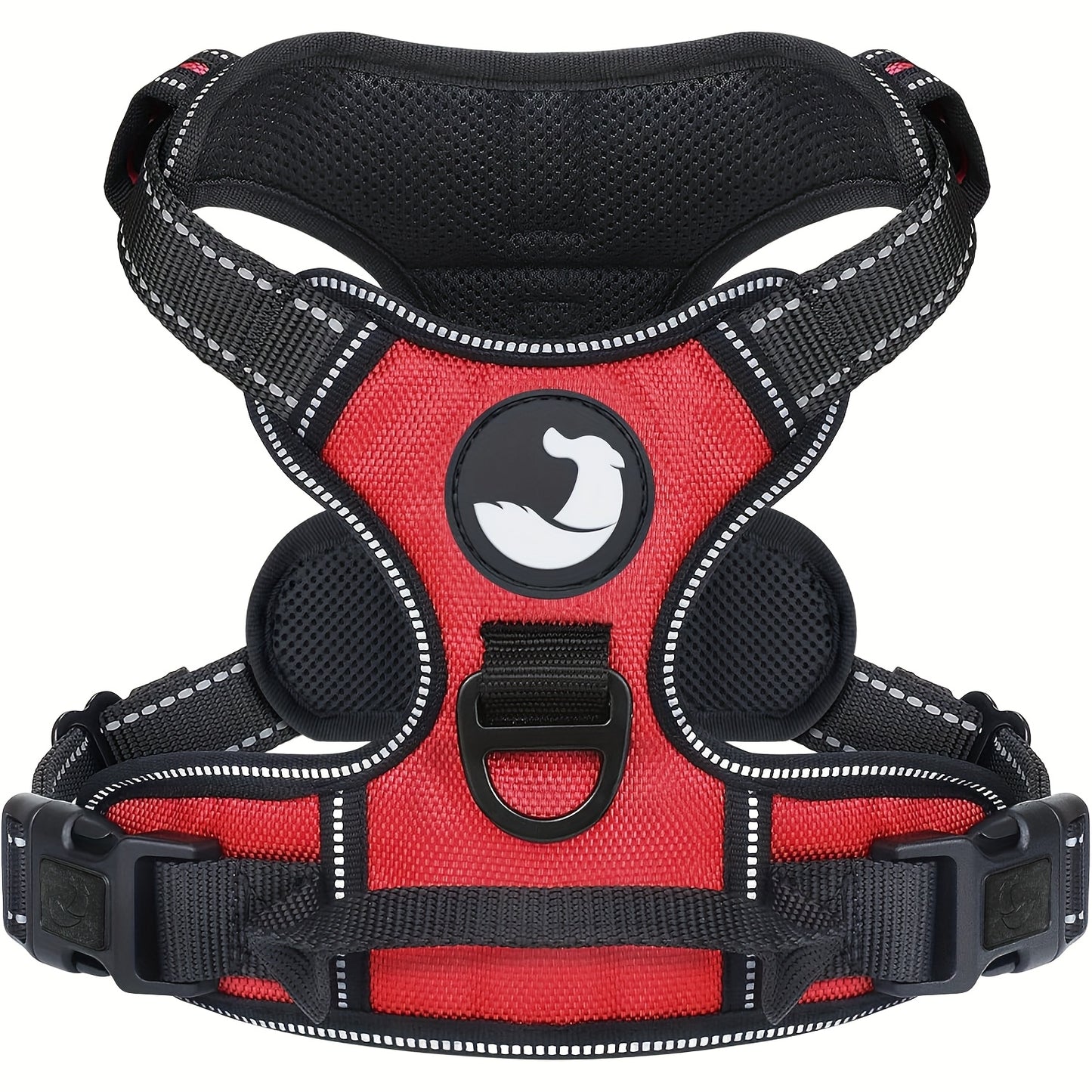 Dog Harness, Reflective No Choke Pet Vest With Front And Back 2 Leash Clips, Soft Padded Dog Harnesses With Easy Control Handle For Training And Walking