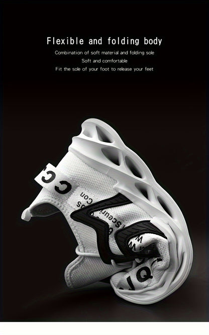 Men's Slip-on Blade Sneakers With Shoelaces - Odor-resistant Athletic Shoes - Lightweight And Breathable