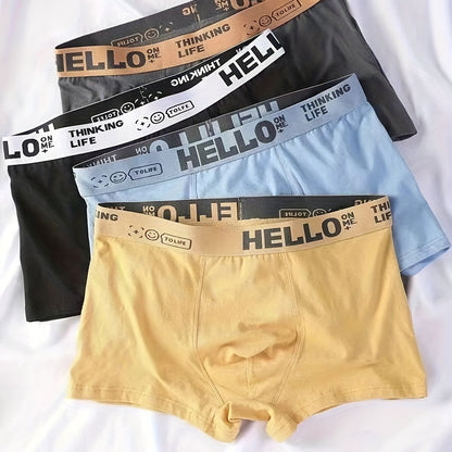 4PCS Men's Underpants Teenagers Men's Underpants Boxer Trendy Underpants Random Printing Non-positioning