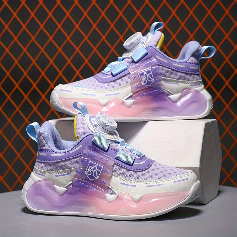 Sneakers basse casual con bottone girevole per ragazze, sneakers traspiranti, leggere e resistenti all'usura per la primavera e l'autunno