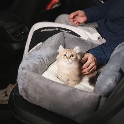 Soft & Comfortable Pet Bed for Small Dogs & Cats - Durable Polyester, Secure Strap, Ideal for Car Travel, Front Seat Safety, Cat Bed | Modern Pet Bed | Durable Polyester Bed