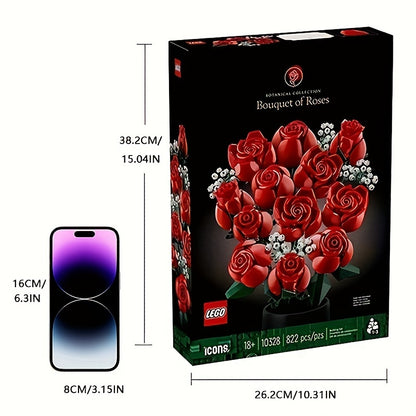 LEGO 10328 Bouquet di rose, fiori artificiali, regalo unico, decorazione per la casa, regalo per anniversario o qualsiasi giorno speciale, regali di Natale di Halloween