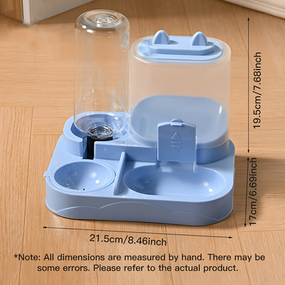 Automatic Gravity-Fed Pet Feeder System with 4 Size Options, Dual Wet/Dry Separation Design to Prevent Spills - No Batteries or Power Required. Suitable for Multiple Pets and Easy-to-Clean Durable Food & Water Dispenser; Idea