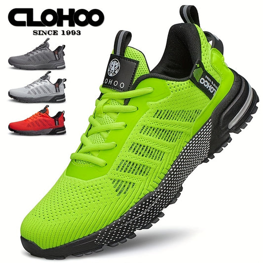 CLOHOO Men's Trendy Knitted Breathable Lightweight Comfy Sneakers For Running Jogging, Wear-resistant Non-Slip Casual Walking Shoes