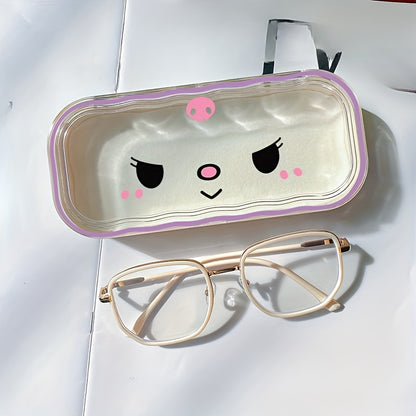Officially Licensed Sanrio Hello Kitty Glasses Storage Box Featuring Adorable Anime-style, Cute Cartoon Design With Girly Heart Patterns, Perfect For Protecting Sunglasses And As A Gift.