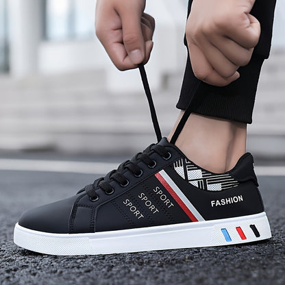 Scarpe da skateboard basse alla moda da uomo taglie forti, comode scarpe casual antiscivolo con lacci e traspiranti per attività all'aperto da uomo