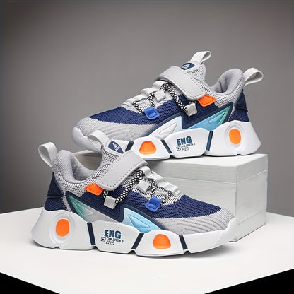 Sneakers traspiranti in maglia per bambine - Sneakers basse a righe alla moda con chiusura a strappo, leggere e comode per tutte le stagioni, design rosa e nero con tomaia in mesh e suola in EVA, adatte ai piedi dei più piccoli.