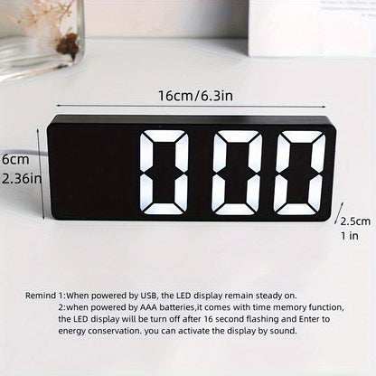 1 sveglia digitale a LED, display HD a specchio con funzione snooze, luminosità regolabile su 3 livelli, con temperatura, 12/24 ore, sveglia elettronica a batteria e USB per camera da letto, arredamento per la casa