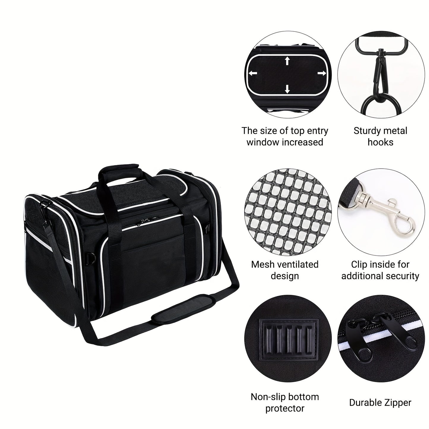 Pet Carrier Airline Approved, 4 Sides Expandable Cat Carrier Bag with Removable Fleece Pad, Large Soft Sided Pet Travel Carrier, Dog Carrier for Cats, Puppy and Small Dog