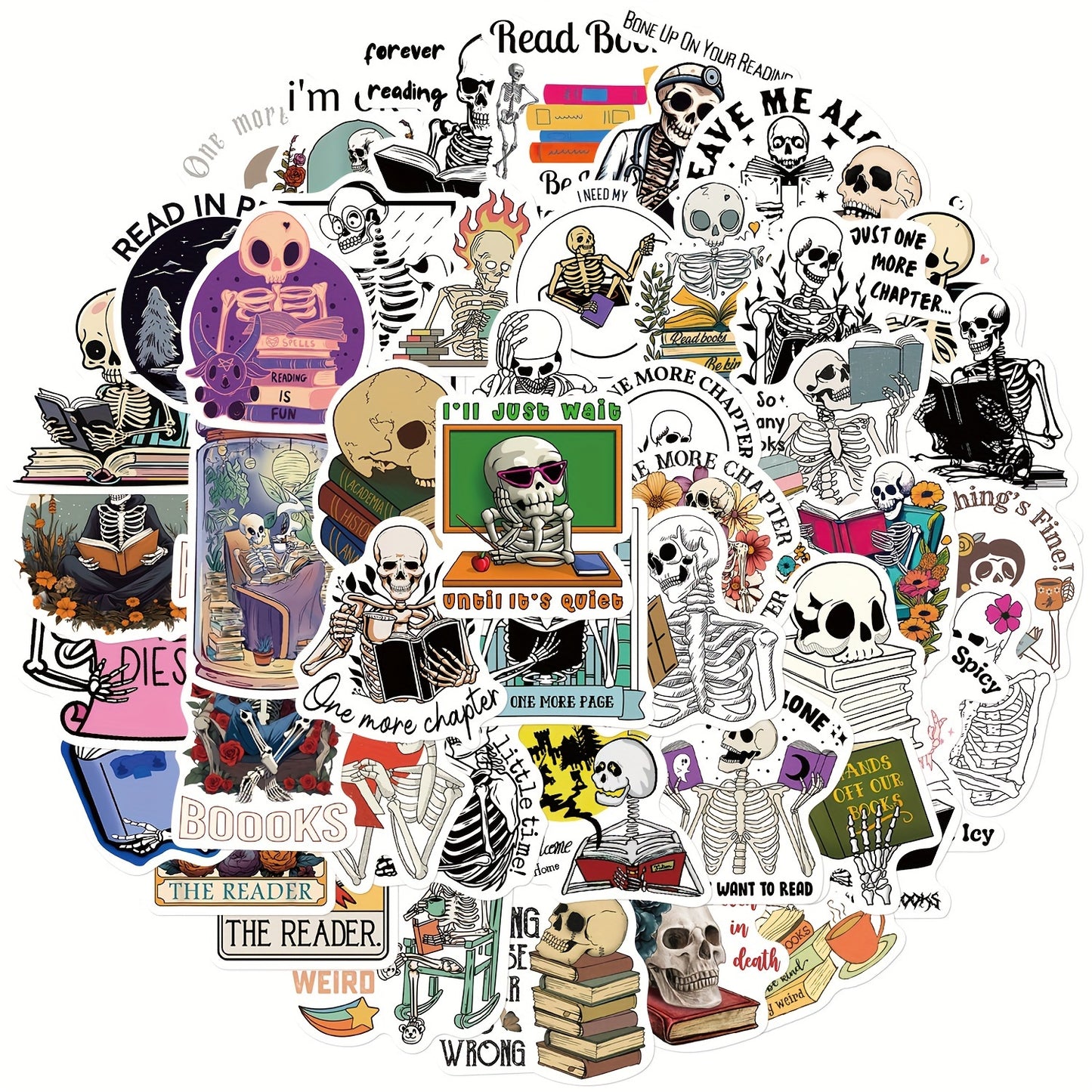 [50 adesivi decorativi con teschio e graffiti] 50 adesivi decorativi con teschio e graffiti per laptop, borraccia, bagaglio, casco, skateboard, cancelleria, moto, regalo per le vacanze