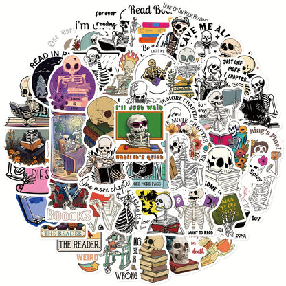 [50 adesivi decorativi con teschio e graffiti] 50 adesivi decorativi con teschio e graffiti per laptop, borraccia, bagaglio, casco, skateboard, cancelleria, moto, regalo per le vacanze