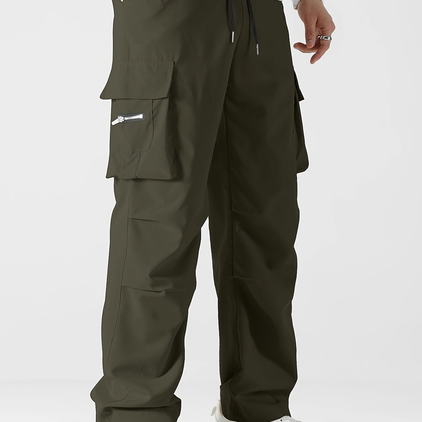 Men's Stylish Cargo Pants - Casual Loose Fit with Multiple Pockets, Perfect for Spring/Fall Outdoor Activities