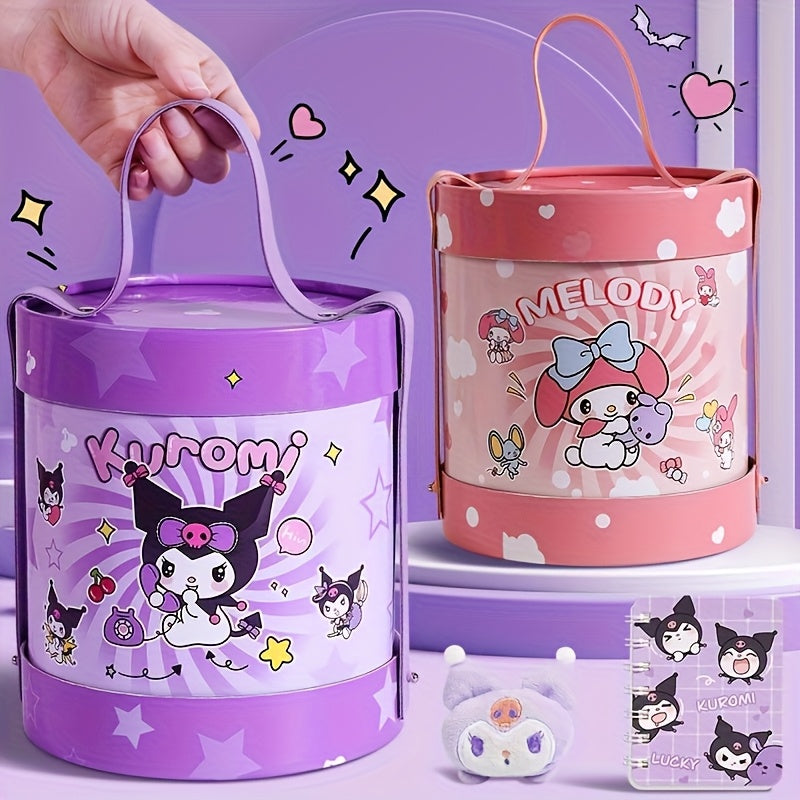 Official Sanrio Kuromi Hug Bucket Study Stationery Gift Set - Includes Multi-Function Study Supplies, Portable Hug Bucket, Ideal for Graduation/Birthday/Christmas Gifts