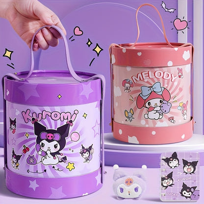 Official Sanrio Kuromi Hug Bucket Study Stationery Gift Set - Includes Multi-Function Study Supplies, Portable Hug Bucket, Ideal for Graduation/Birthday/Christmas Gifts