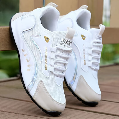 Men's Trendy Colour Block Running Shoes, Comfy Non Slip Breathable Lace Up Sneakers For Men's Outdoor Activities