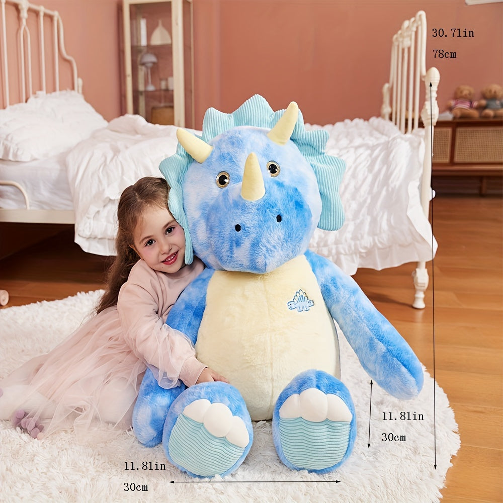 Peluche gigante IKASA triceratopo da 30 pollici, dinosauro gigante, peluche gigante, regalo per bambini.