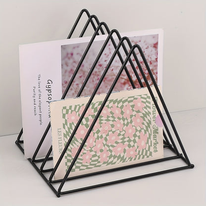 1 pezzo, libreria da scrivania in ferro battuto, fermalibri triangolare, piccola libreria da scrivania, portadocumenti, libri, ritorno a scuola, materiale scolastico, cancelleria kawaii, colori per la scuola, cancelleria, ritorno a scuola