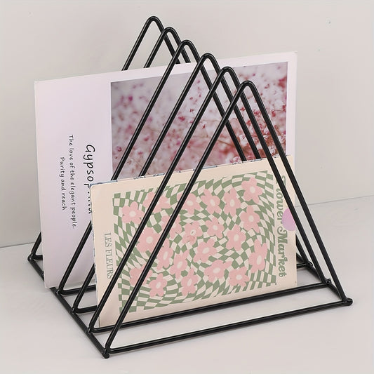 1 pezzo, libreria da scrivania in ferro battuto, fermalibri triangolare, piccola libreria da scrivania, portadocumenti, libri, ritorno a scuola, materiale scolastico, cancelleria kawaii, colori per la scuola, cancelleria, ritorno a scuola