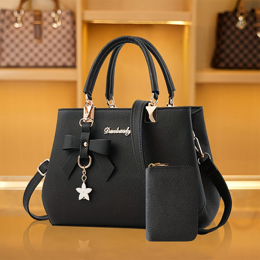Borse con fiocco per donna, borsa a tracolla alla moda con portamonete, borsa a tracolla con manico superiore per l'ufficio