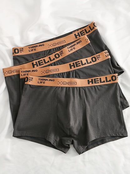 4PCS Men's Underpants Teenagers Men's Underpants Boxer Trendy Underpants Random Printing Non-positioning