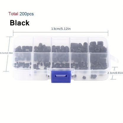 100-200pcs St 304 Stainless Steel Allen Head Socket Hex Set Grub Screw Cup Point Assortment