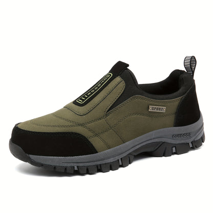 Men's Slip-On Hiking Sneakers, Wear-resistant Non-Slip Outdoor Shoes For Hunting Trekking