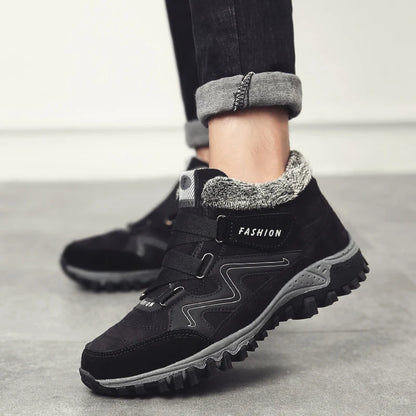 VANCAT Stivali da uomo invernali con pelliccia 2019 Stivali da neve caldi Stivali invernali da uomo Scarpe da lavoro Calzature da uomo Moda Scarpe alla caviglia in gomma 39-46