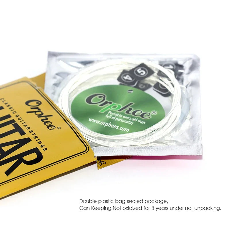 Set 10/50 Corde per chitarra classica Orphee in filo d'argento placcato Corde in nylon Serie NX 6 pezzi/set per principianti per chitarra classica