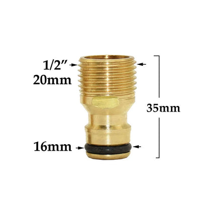 Raccordo rapido per tubo flessibile in ottone da 1/2'', 5/8", 3/4'', 1'', raccordo di arresto dell'acqua, raccordo per rubinetto con filettatura in rame, adattatore per pistola per irrigazione da giardino