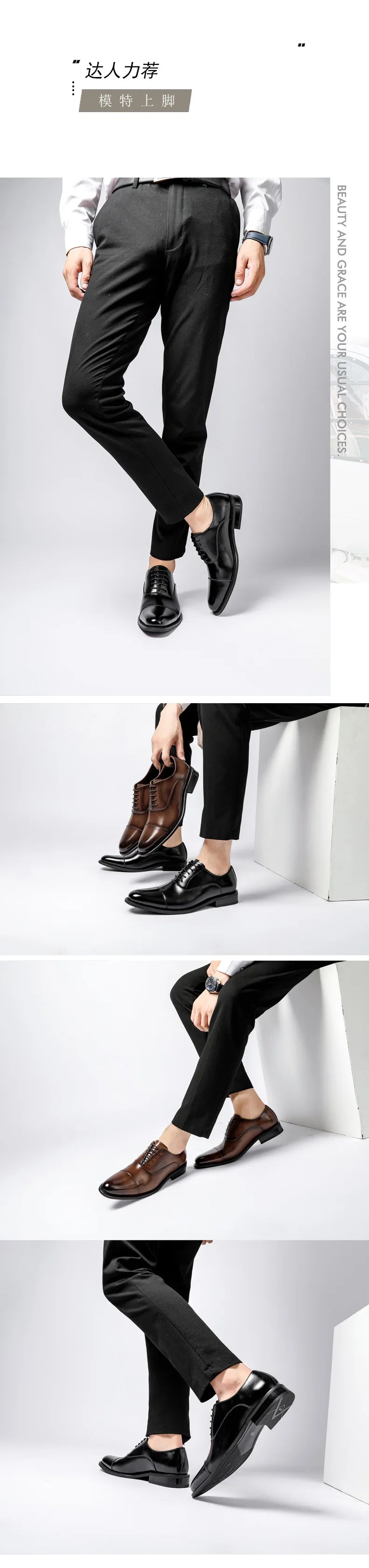 Scarpe eleganti da uomo in vera pelle Scarpe formali da uomo d'affari sociali Derby da matrimonio per uomo Mocassini Oxford italiani di lusso Scarpe eleganti da uomo