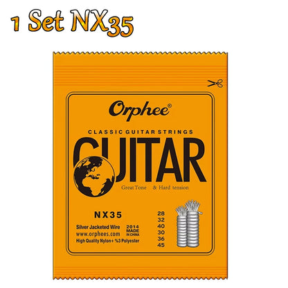 Set 10/50 Corde per chitarra classica Orphee in filo d'argento placcato Corde in nylon Serie NX 6 pezzi/set per principianti per chitarra classica