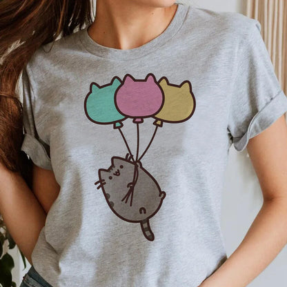 Maglietta Pusheen da donna Grafica Grunge anni '80 Pastello Harajuku Maglietta classica Retro hip hop anni '80 kawaii